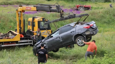 Amasya'da feci kaza! Hızlı otomobil şarampole uçtu, sürücü hastaneye kaldırıldı