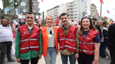 Denizli’de 1 Mayıs işçi bayramı: Yağış altında kutlandı