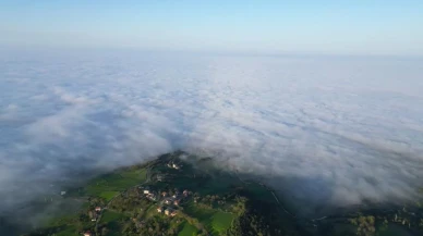 Sakin şehirde sis güzelliği: Gerze'de kartpostallık manzaralar