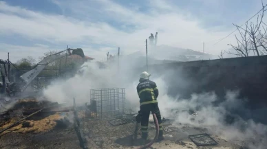 Edirne'de samanlık yangını: Eve sıçradı