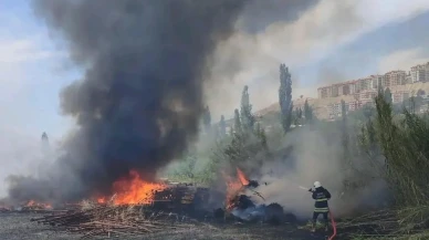 Kırıkhan'da bahçe yangını itfaiye ekiplerince söndürüldü