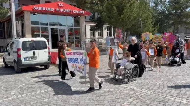 Minik kalpler Sarıkamış'ta engellilere destek için yürüdü