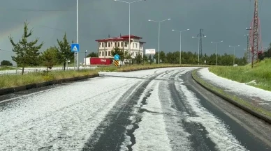Sarıkamışta şiddetli dolu hayatı felce uğrattı