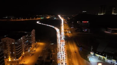 Kırıkkale kilit kavşakta bayram trafiği havadan izlendi