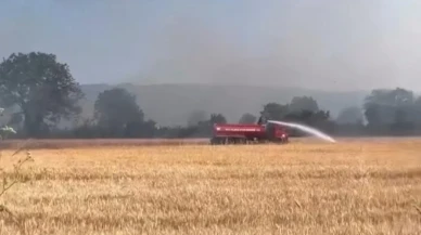Düzce Kadıoğlu köyünde anız yangını kontrol altına alındı