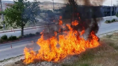 Kırıkkale itfaiyesi sigara izmariti tehlikesini canlandırdı