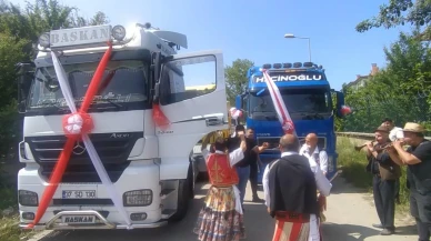 Kastamonu Daday tır şoförlerinden düğün konvoyu geldi