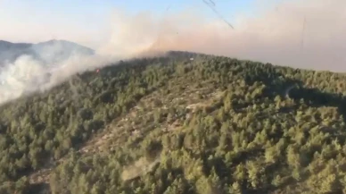 Antalya Gazipaşa Beyobası orman yangınına helikopterlerle müdahale edildi
