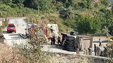 Aydınlı kum kamyonu sürücüsü Köşkte kazadan kurtuldu