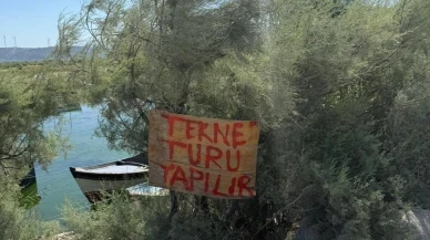 Bafa Gölünde izinsiz tekne turu yapan yakalandı