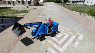 Kırşehirli genç yerli mini kepçe üretmeyi başardı