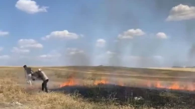 Polatlı İstiklal Mahallesinde anız yangını kontrol altına alındı