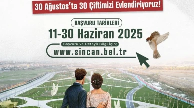 Sincan Belediyesi 30 Ağustos günü 30 çifti evlendirecek