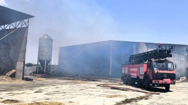 Lüleburgaz çiftliğindeki yem deposu yangını söndürüldü