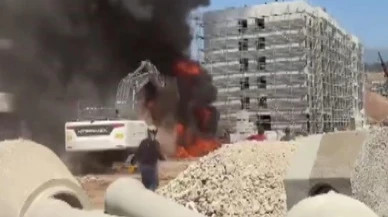 Kırıkhan şantiyesindeki yangın binaya sıçrayarak yayıldı