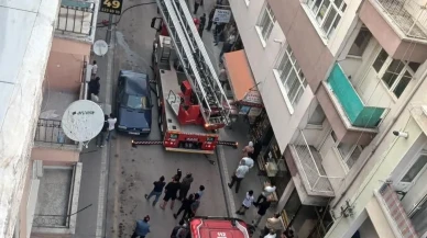 Polatlı Cumhuriyet Mahallesinde üst katta yangın çıktı