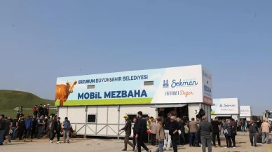 Erzurum mobil mezbahane hizmeti bayramda yoğun ilgi gördü
