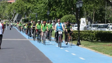 Yeşilay Tekirdağ sahilinde yüzlerce bisikletçi buluştu