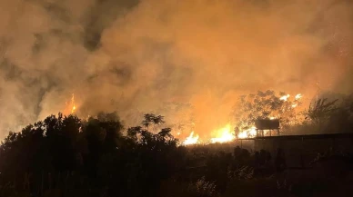 Samandağ Hıdırbey Mahallesinde ev bahçesi alev aldı