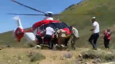 Vanda yayla bölgesinde yaralı vatandaş helikopterle kurtarıldı