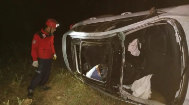 Dursunbeyde şarampole uçan otomobilin sürücüsü öldü