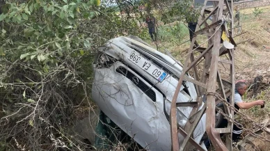 Tokatın Pazar ilçesinde otomobil elektrik direğine çarptı