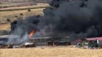 Kahramanmaraş Elmalar Mahallesinde çiftlik deposu yandı