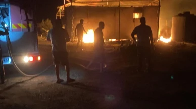 Milas Ören Mahallesinde prefabrik ev yanarak yok oldu