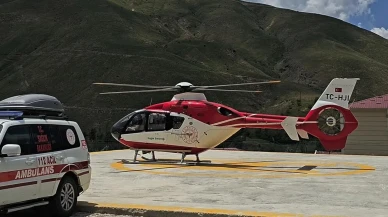 Bahçesaray hastası helikopter ambulansla Vana getirildi