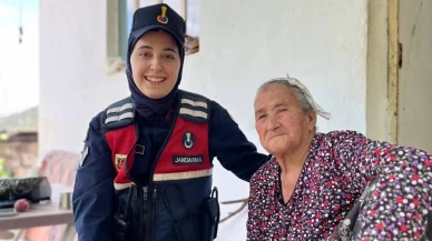 Sultanhisar jandarması yaşlı çınarları evlerinde ziyaret etti