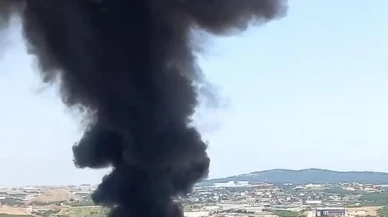 Gebze çöp tesisi bahçesinde büyük yangın çıktı