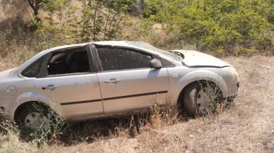 Denizli yolunda uyuklayan sürücü şarampole yuvarlandı