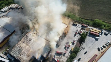 Hadımköy lojistik deposunda büyük yangın kontrol altına alındı
