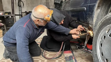 Bayburt sanayisinde Hatice Kırlangıç eşiyle çalışmayı seçti
