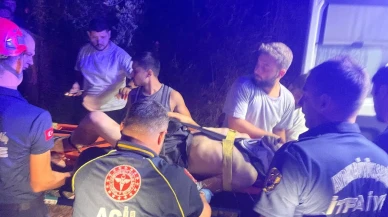 Motosiklet sürücüsü Aydında uçurumdan düşerek kurtarıldı