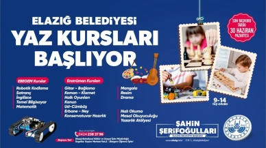 Elazığ Belediyesi yaz kurslarında öğrencileri bekliyor