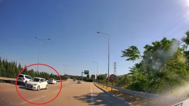 Bursa Görükle otobanda kadın sürücü ters yönde ilerledi