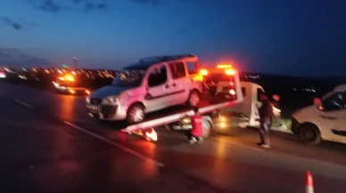 Ankara Elmadağ yolunda arızalı araç zincirleme kazaya neden oldu