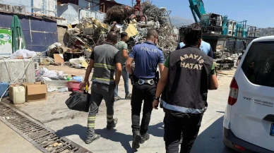 İskenderun hurdacılarına polis ekipleri ani baskın yaptı