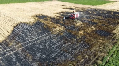 Afyonkarahisar'ın Şuhut ilçesinde buğday tarlasında yangın çıktı