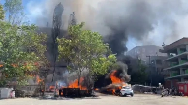 Küçükçekmece yangınında vatandaşlar araç kurtarmak için seferber oldu