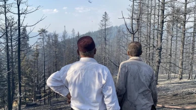 Çankırı’nın Yapraklı ilçesinde çıkan orman yangınına köylüler destek veriyor