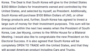 Donald Trump Güney Kore ile yeni ticaret anlaşmasına vardı