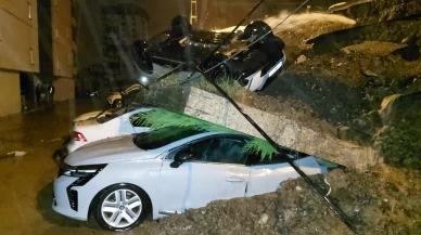 Samsun Atakumda yağmur istinat duvarını yıktı