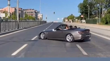 Arnavutköy düğün konvoyunda kırmızı ışıkta drift yaptılar