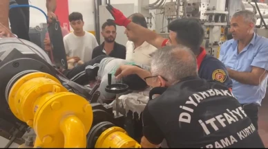 Diyarbakır OSB işçisi levha makinesinden böyle kurtarıldı