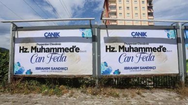 Canik Belediyesi Hz Muhammed için afişlerle kınadı