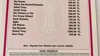 Bafrada berber ve kuaför ücretleri yeniden belirlendi