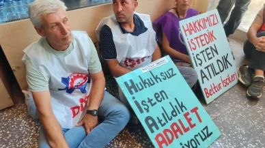 Beltur'da işten çıkarılan 3 işçi İstanbul'da sendikayla eylem yaptı