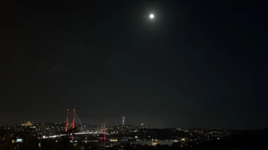 İstanbul’da Sturgeon Moon Dolunayı Eşsiz Manzara Oluşturdu